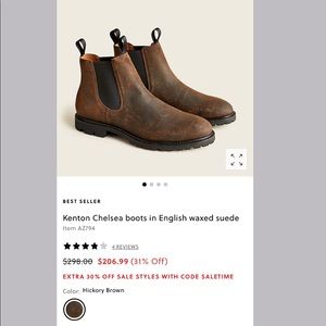 J.Crew Kenton Chelsea boots in English waxed suede